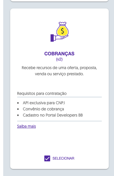 Tela do banco do brasil