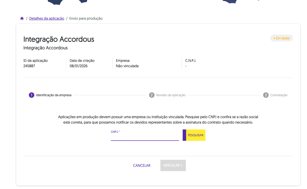 Tela do banco do brasil