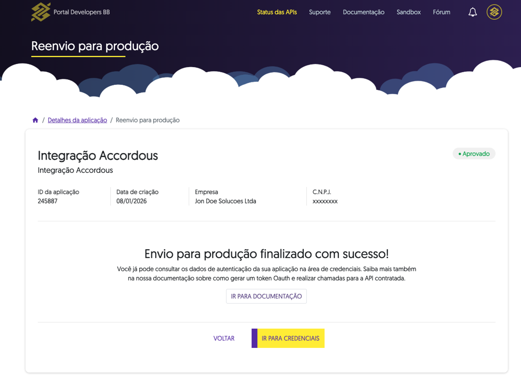 Tela do banco do brasil